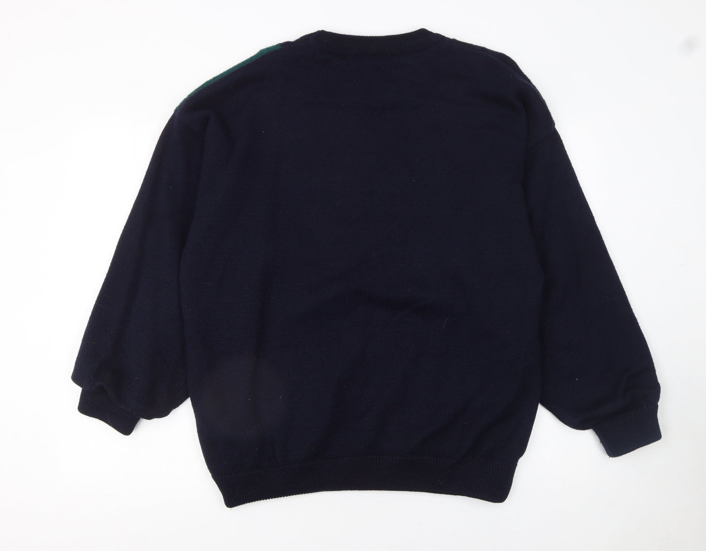 Serious Golf Men's Blue Wool Argyle Pullover Jumper Size L