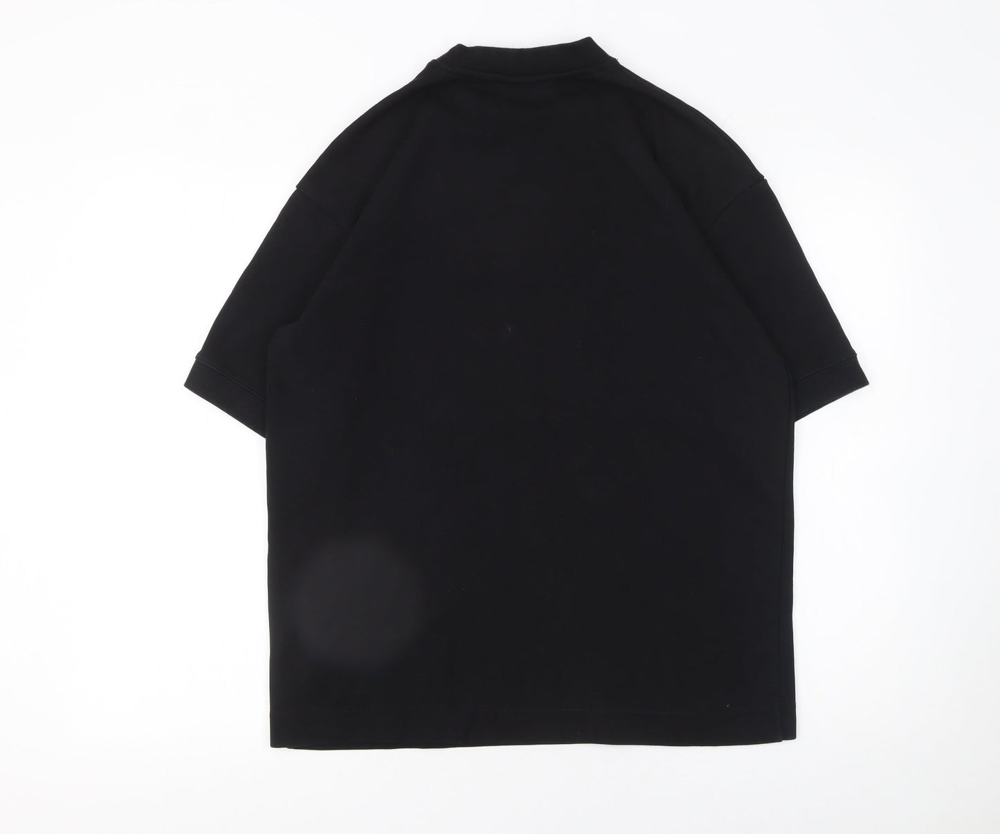 PULL&BEAR Men's Black Relaxed Fit Short Sleeve Cotton T-Shirt Size S