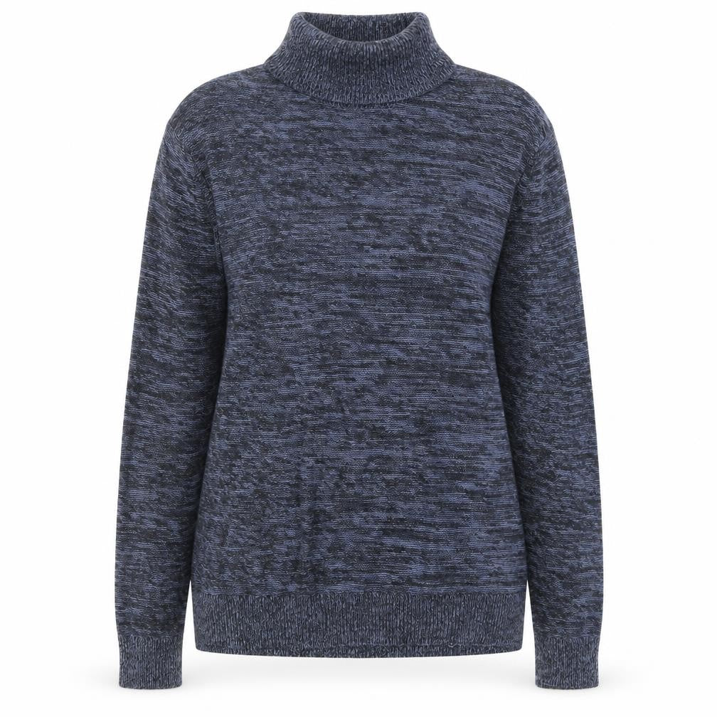 Rorie Whelan Womens Blue Roll Neck Cotton Knit Jumper Size M
