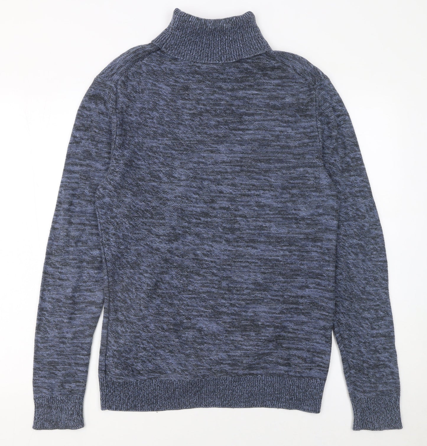 Rorie Whelan Womens Blue Roll Neck Cotton Knit Jumper Size M