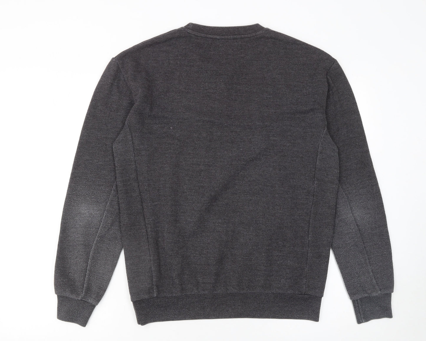 Zara Mens Grey Knit Crew Neck Pullover Jumper Size M