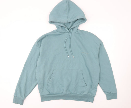 Boohoo Womens Blue XS Pullover Hoodie Cotton Blend Casual