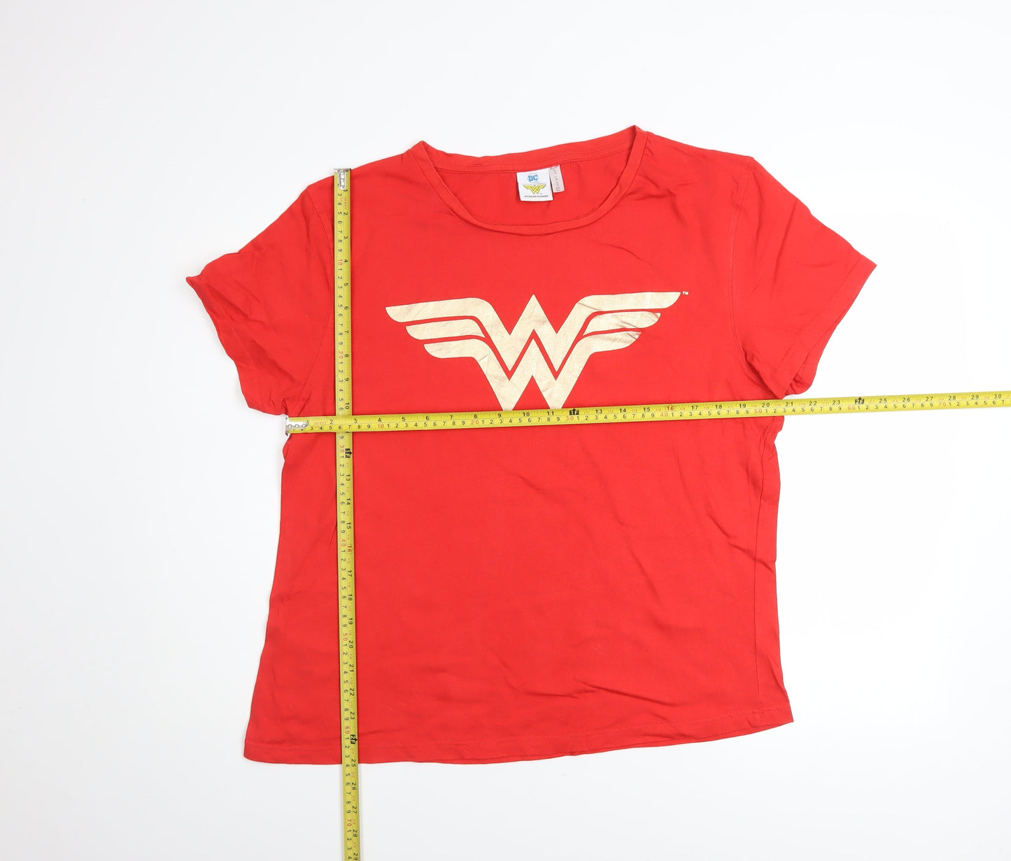 DC Wonder Woman Women's Red Cotton Short Sleeve T-Shirt UK 18