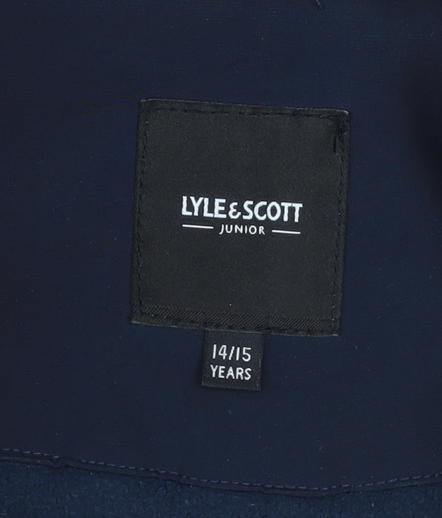 Lyle & Scott Junior Boys Blue Hooded Parka Coat 14-15 Years Polyester