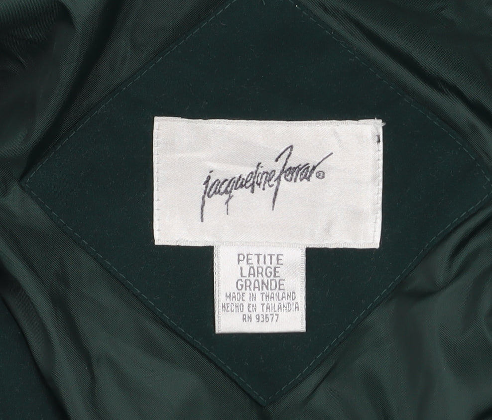 Jacqueline Ferrar Womens Green Petite Large Hooded Anorak Jacket