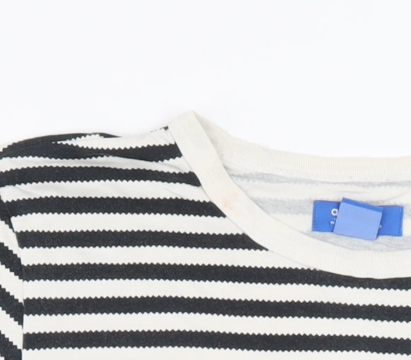 Adidas Men's Black & White Striped Cotton T-Shirt M Classic Fit