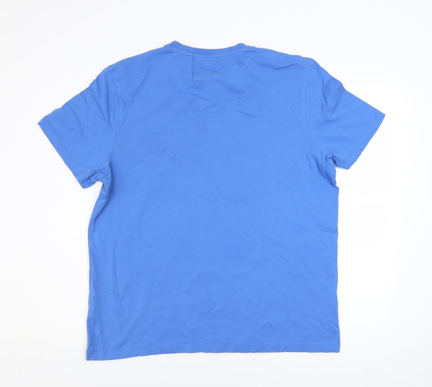 Rick and Morty Men’s Blue Cotton Graphic T-Shirt L Short Sleeve