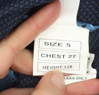 Additional view of 1880 Club boys’ blue geometric blazer 5 years two-button formal jacket