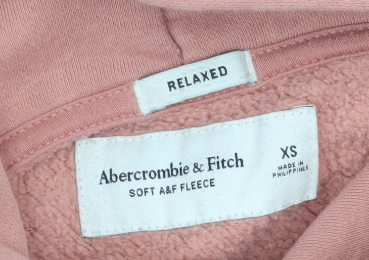 Abercrombie & Fitch Women's Pink Relaxed Pullover Hoodie XS Fleece