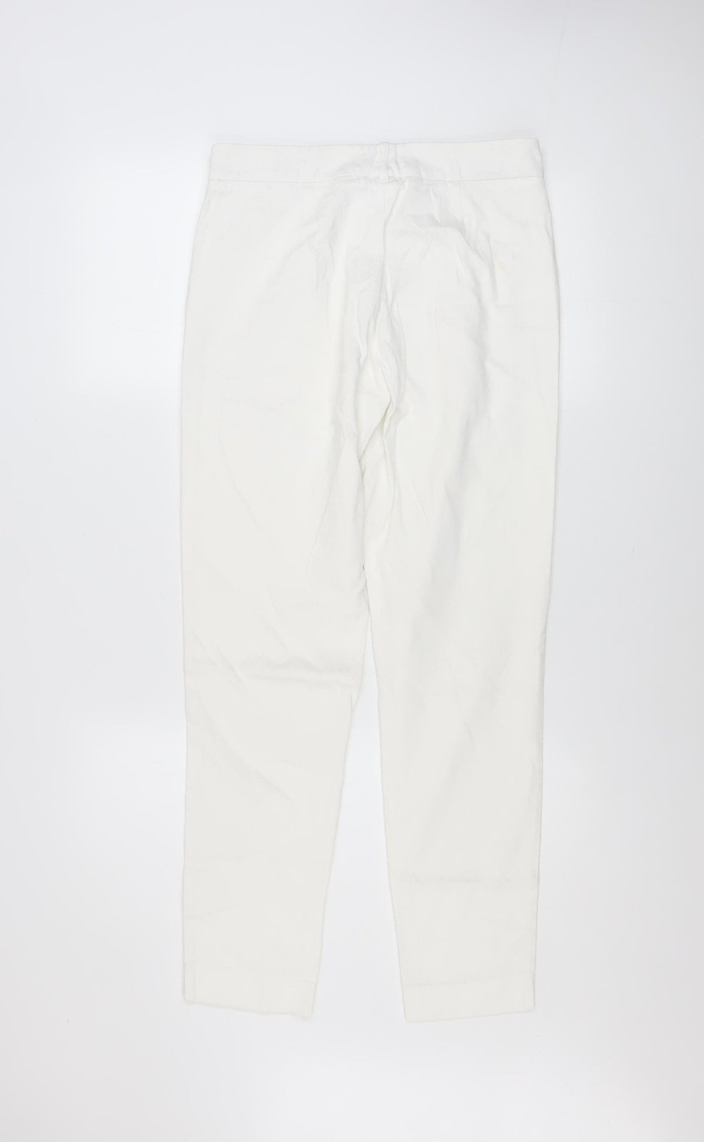 Oky's Women's White Chino Trousers Size 10 Slim Fit Cotton Stretch