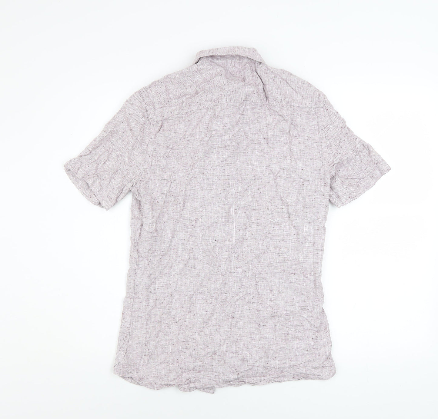 River Island Men’s Purple Short Sleeve Cotton Button-Up Shirt Size S