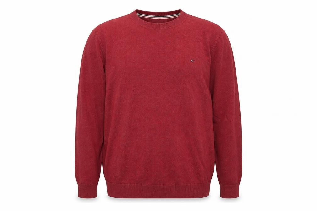 Hilfiger Denim Men's Red Cotton Crew Neck Jumper XL