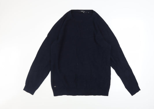 Kensington Eastside Men's Blue Cotton Crew Neck Jumper L
