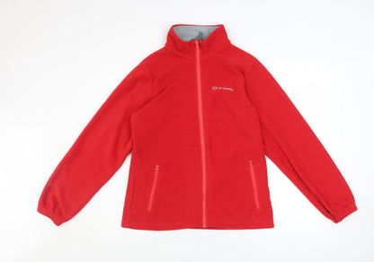 Additional front view of Sprayway boys’ red fleece full zip jacket 4-5 years outdoor winter warm
