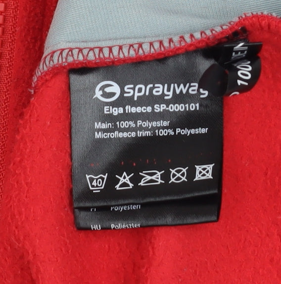 Sprayway Boys Red Fleece Full Zip Jacket 4-5 Years Outdoor Winter Warm