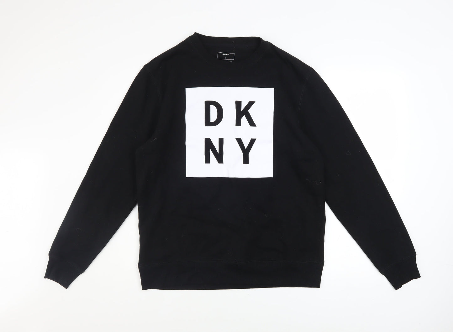 DKNY Men's Black Logo Sweatshirt Pullover Crew Neck Size M