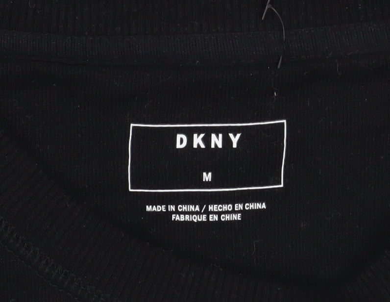 DKNY Men's Black Logo Sweatshirt Pullover Crew Neck Size M