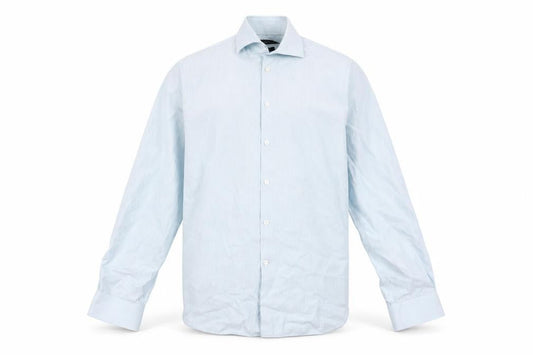 John Varvatos Men Blue Slim Fit Long Sleeve Striped Button-Up Shirt 15.5