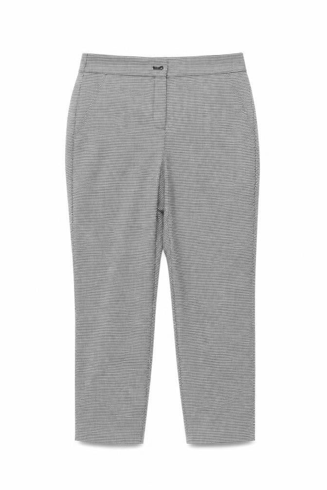 Et Vous Womens Black Houndstooth Slim Fit Stretch Trousers UK 12