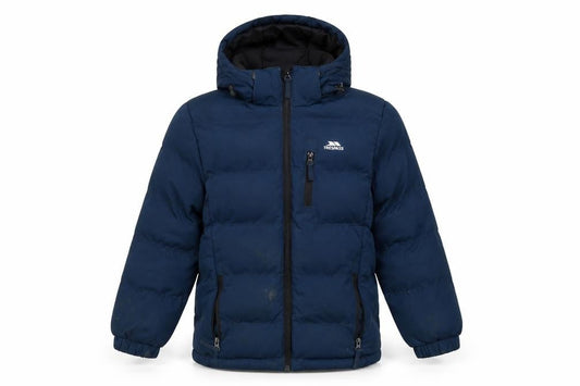 Trespass Boys Blue Waterproof Hooded Puffer Jacket 5-6 Years