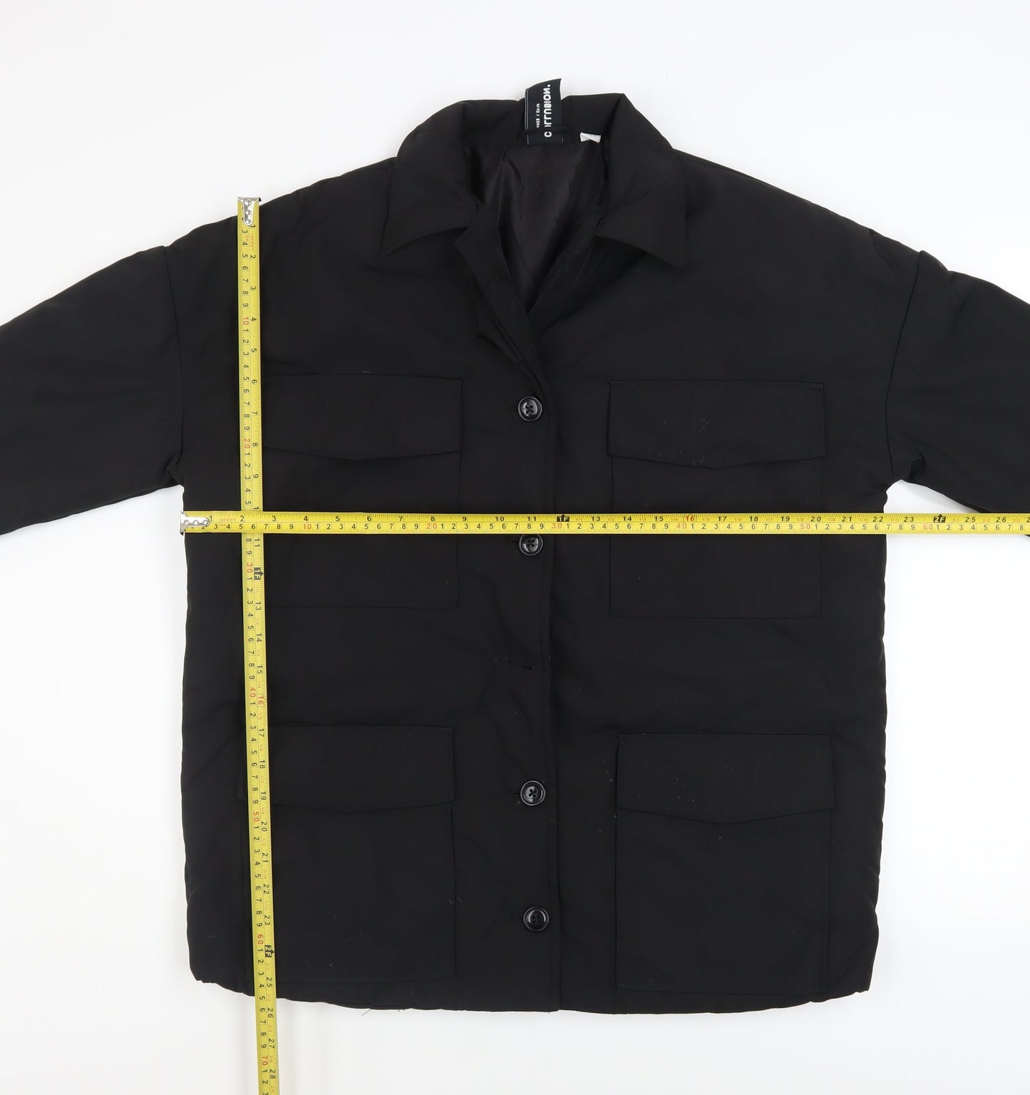 Collusion Women's Black Button Jacket Size 4 Polyester Lined Casual