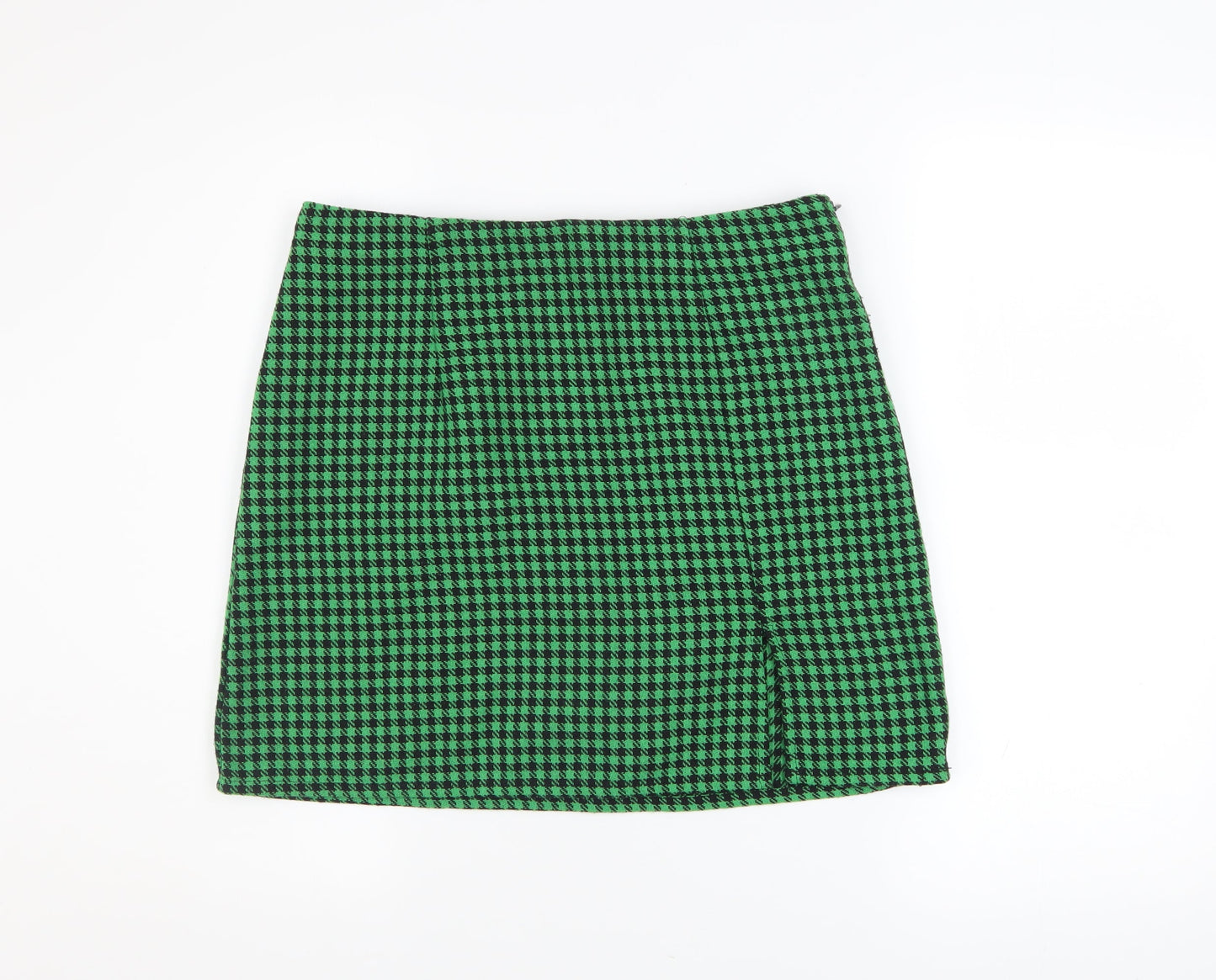 ONLY Women Green Check Knee Length Pencil Skirt Size 12