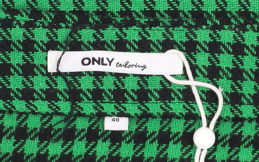 ONLY Women Green Check Knee Length Pencil Skirt Size 12