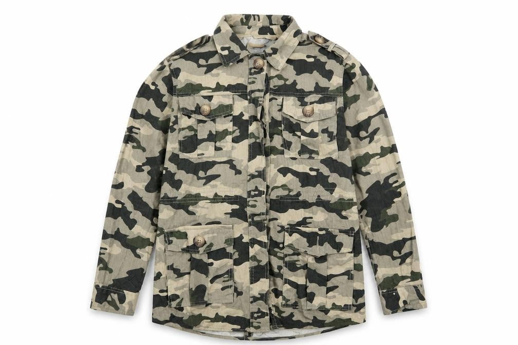River Island Women Green Camouflage Military Jacket M