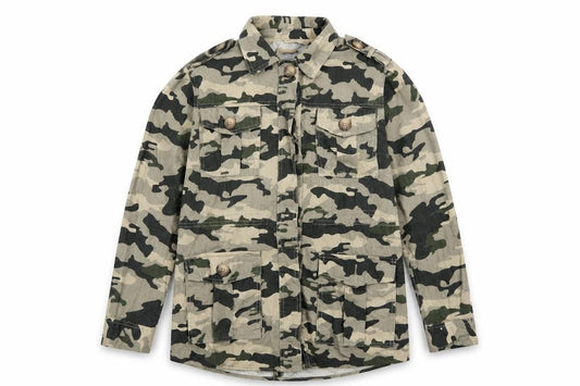 River Island Women Green Camouflage Military Jacket M
