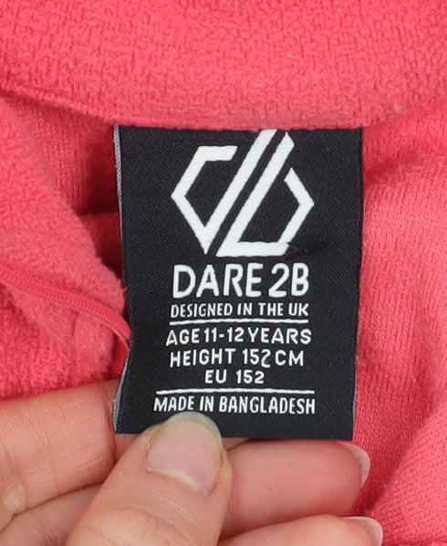 Dare 2b Girls Pink Fleece 1/2 Zip Pullover Sweatshirt 11-12 Years