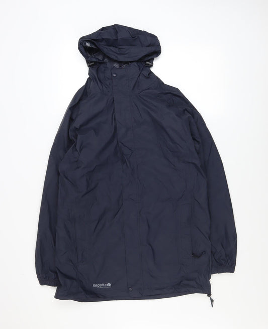 Regatta Men's Blue Waterproof Breathable Hooded Rain Jacket Size S 38in