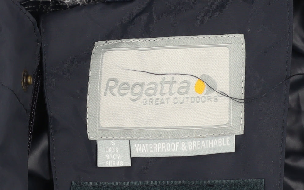 Regatta Men's Blue Waterproof Breathable Hooded Rain Jacket Size S 38in