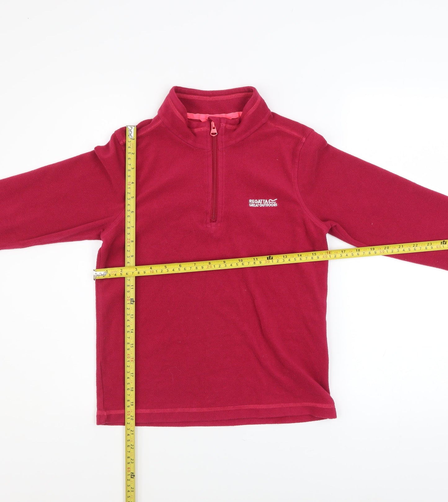 Regatta Girls Red Fleece 1/4 Zip Pullover Sweatshirt 11-12 Years