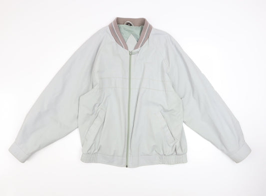 C&A Men's Grey Size 38 Bomber Jacket Polyester Cotton Lined