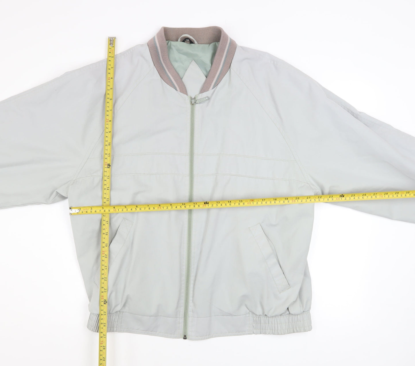 C&A Men's Grey Size 38 Bomber Jacket Polyester Cotton Lined