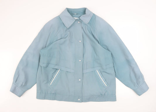 Telemac Womens Blue Size 16 Rain Coat Jacket Water Resistant