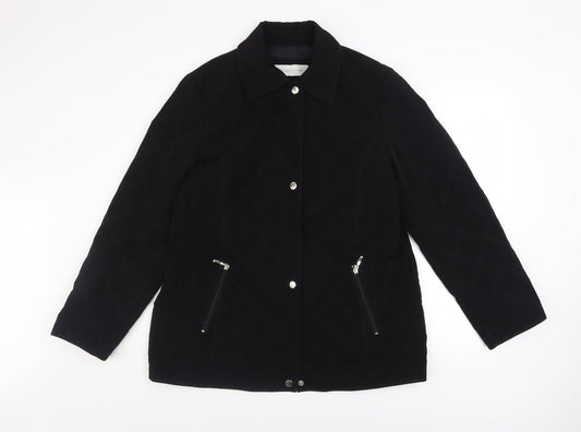 Liz Claiborne Women's Black L Quilted Mid-Length Jacket