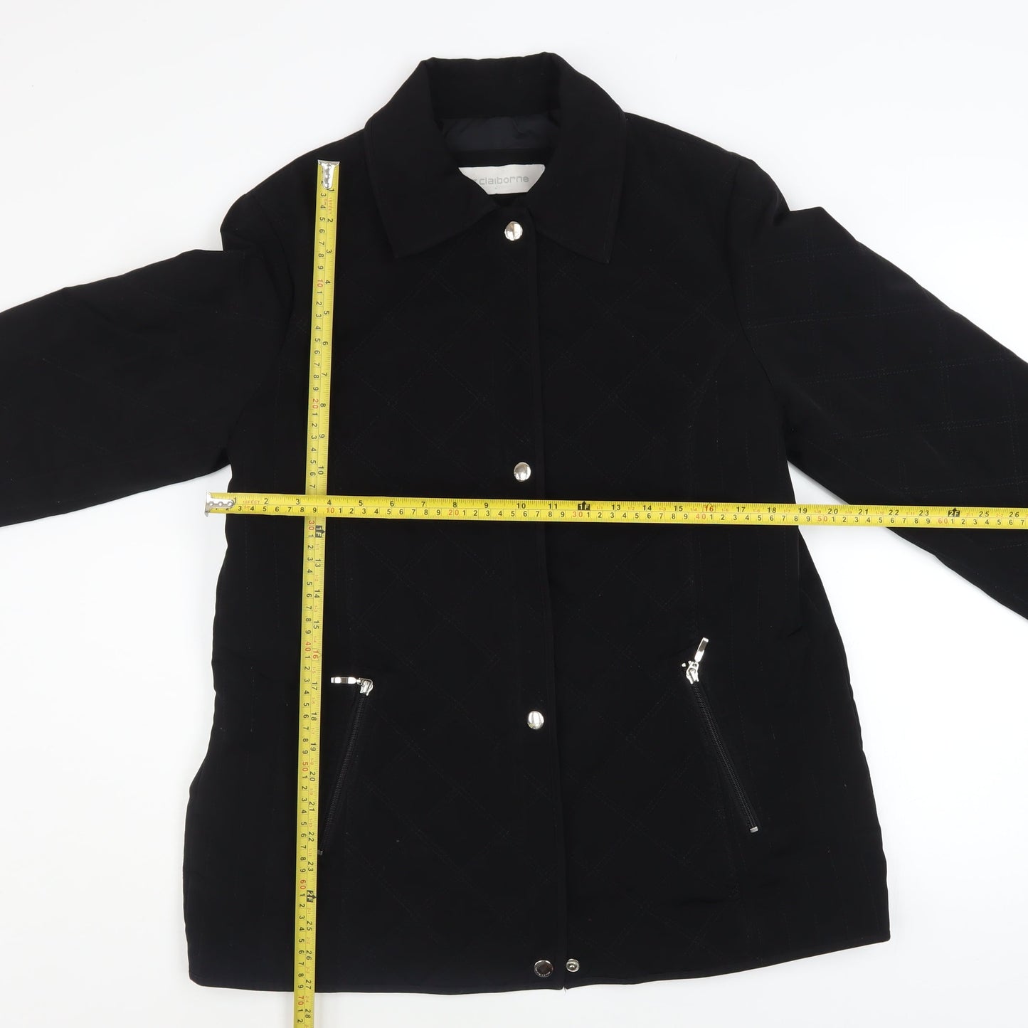 Liz Claiborne Women's Black L Quilted Mid-Length Jacket