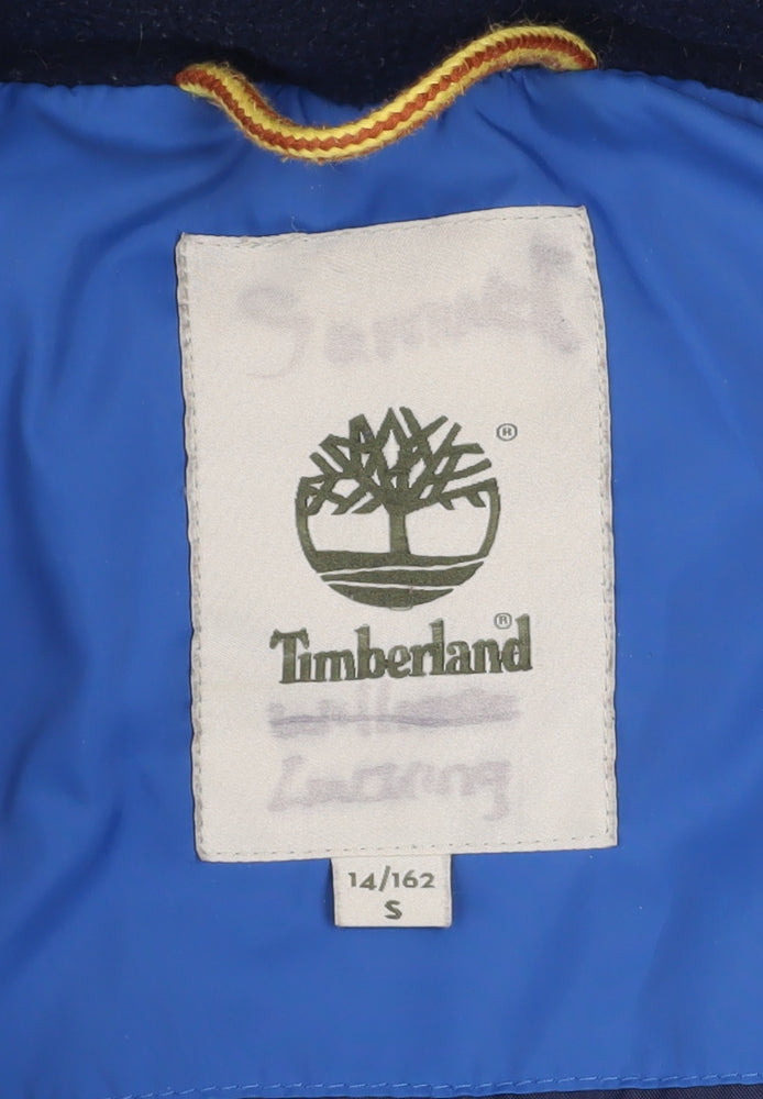 Timberland Boys Blue Hooded Puffer Jacket 14 Years Winter Coat