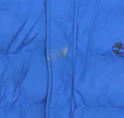 Additional view of Timberland boys’ blue hooded puffer jacket 14 years winter coat
