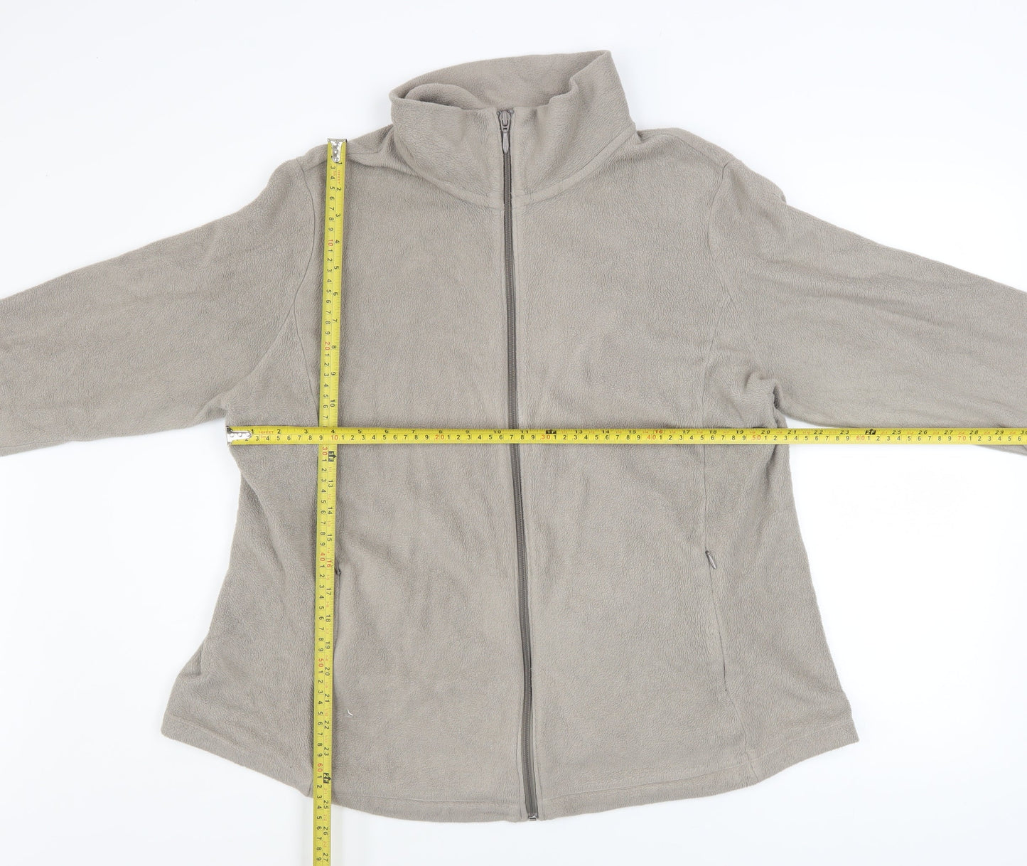 UNIQLO Womens Beige 2XL Fleece Full Zip Activewear Jacket
