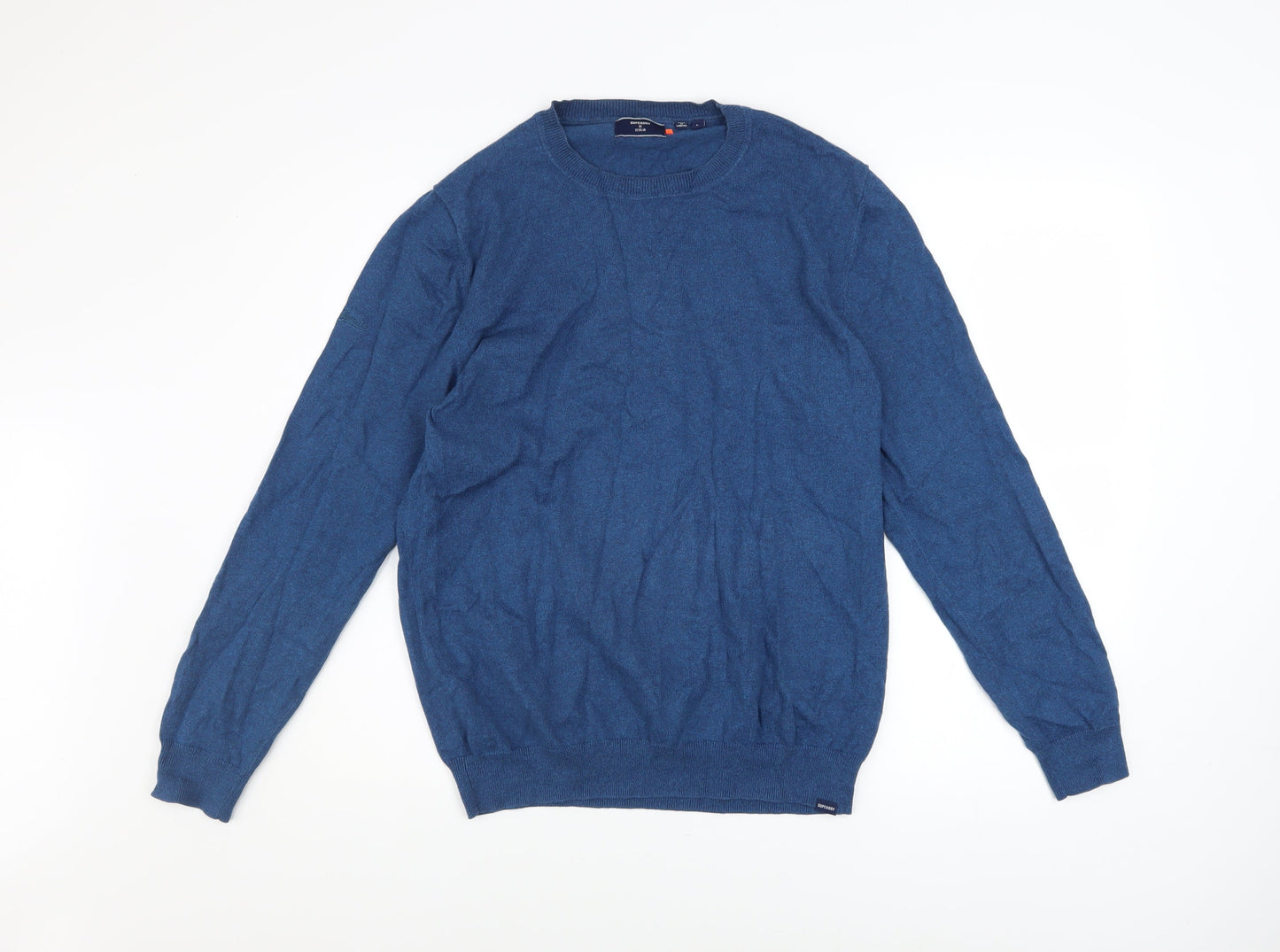 Superdry Men's Blue Cotton Cashmere Crew Neck Jumper L