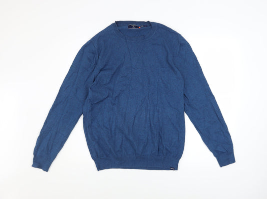 Superdry Men's Blue Cotton Cashmere Crew Neck Jumper L