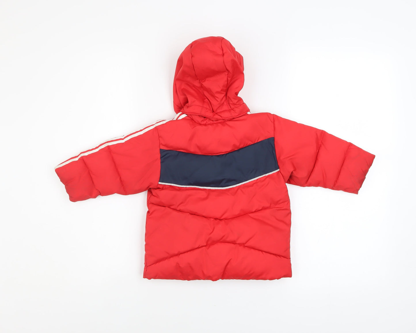 Adidas Unisex Baby Red Hooded Puffer Jacket 9-12 Months Winter Coat