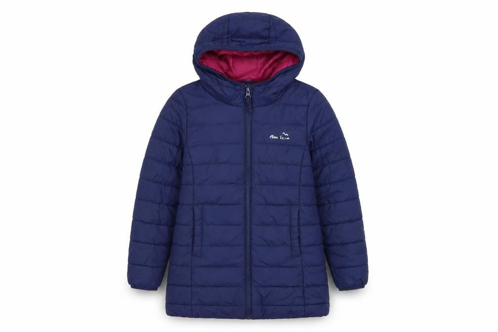 Peter Storm Girls Blue Hooded Puffer Jacket 7-8 Years Quilted Winter Coat