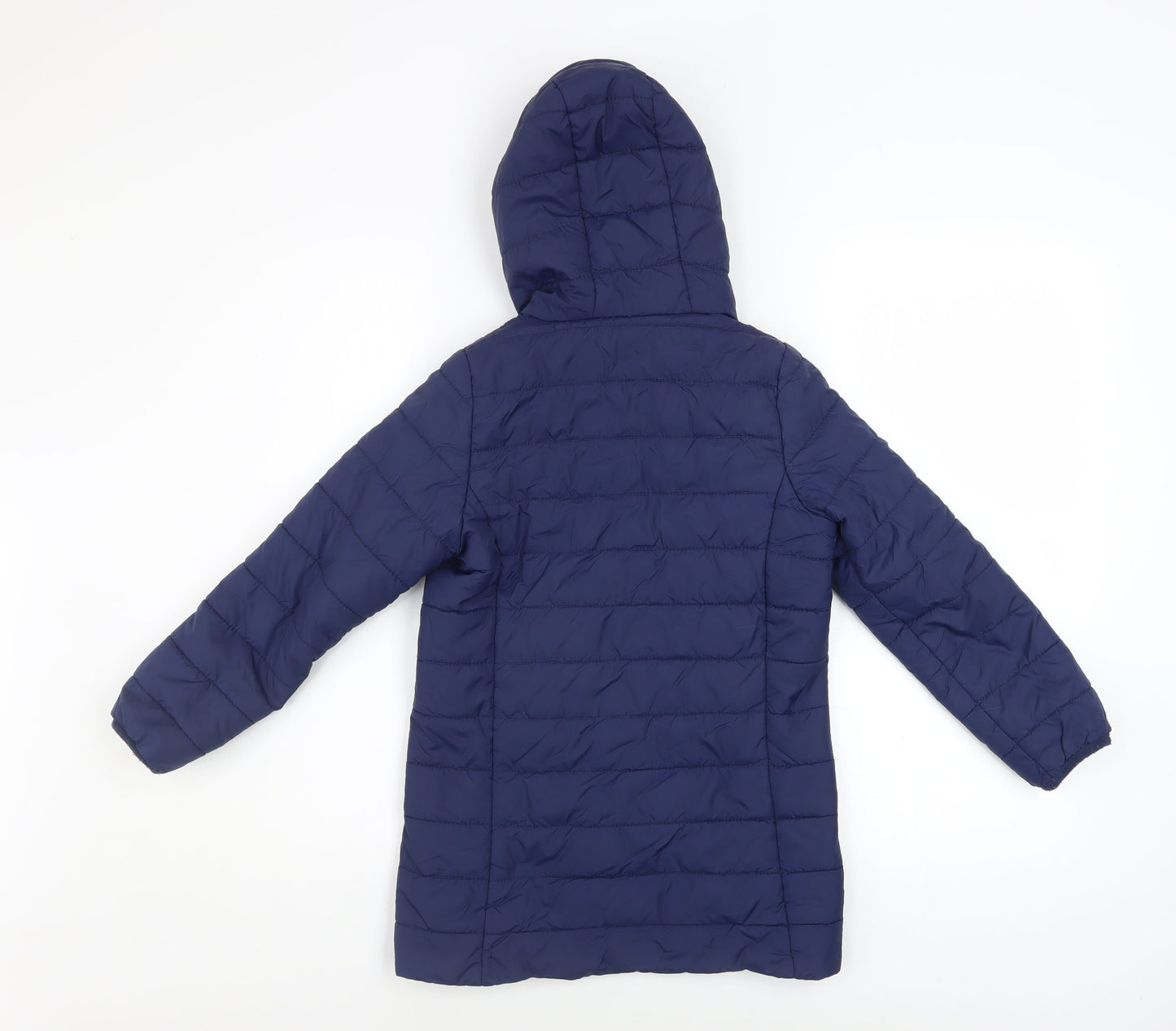Peter Storm Girls Blue Hooded Puffer Jacket 7-8 Years Quilted Winter Coat