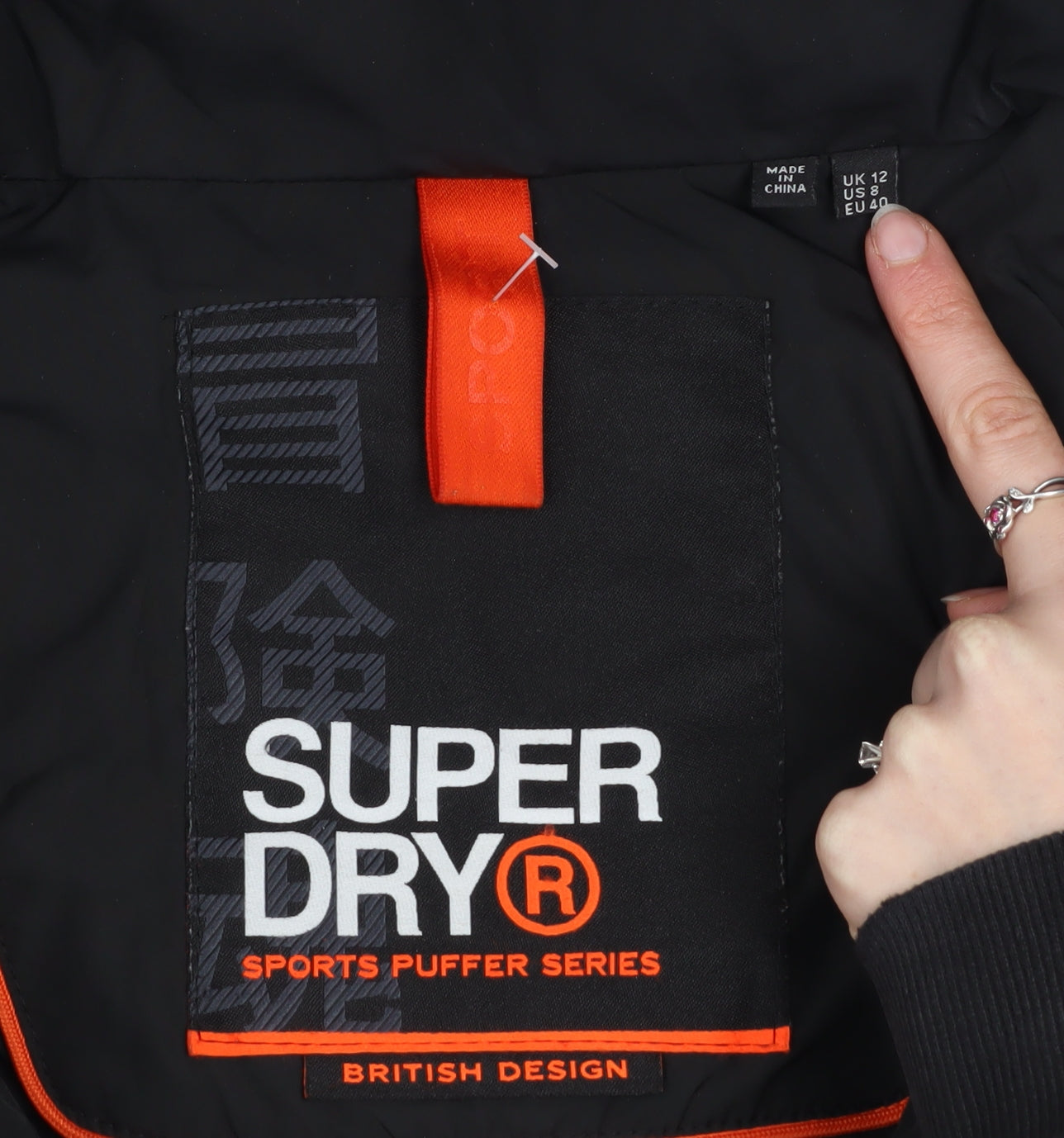 Superdry Womens Black Size 12 Hooded Puffer Jacket
