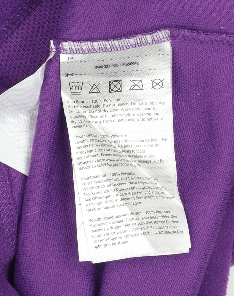 Regatta Women's Purple Fleece Pullover Sweatshirt UK 10 1/4 Zip Outdoor