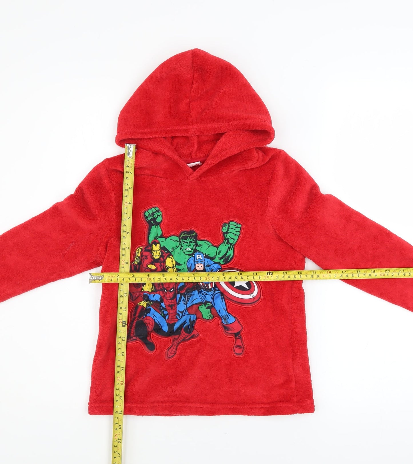 Marvel Comics Boys Red Fleece Superhero Pullover Hoodie 9 Years