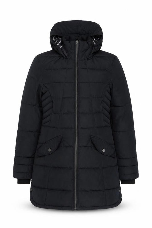 Next Women’s Black Hooded Puffer Coat Size 8 Long Insulated Jacket